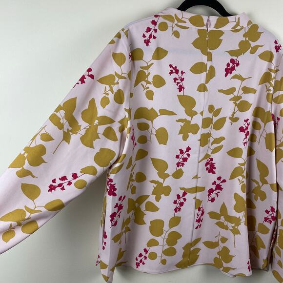 Boden Botanical Print Blush Pink Tunic Top Size 16 Cottagecore Elevated Artsy - Picture 5 of 7